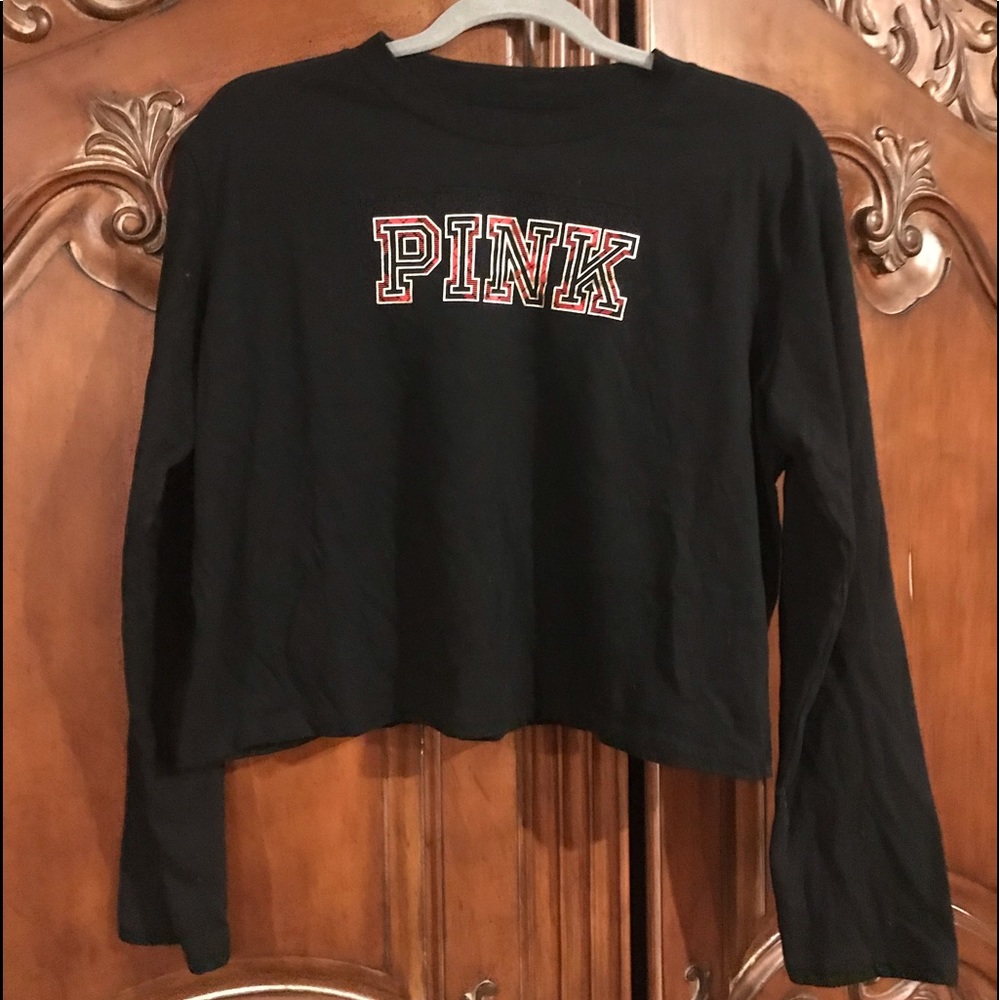 PINK Long Sleeve Crop Top Sz M New no Tag.